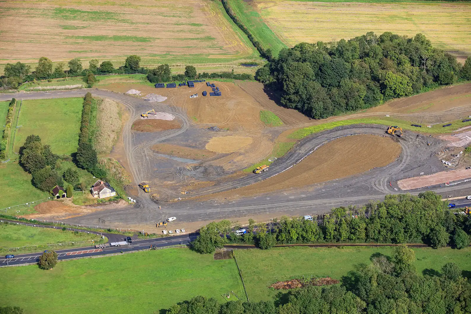 An aerial view of work continuing on the A303 between Ilchester and Sparkford. Picture: National Highways