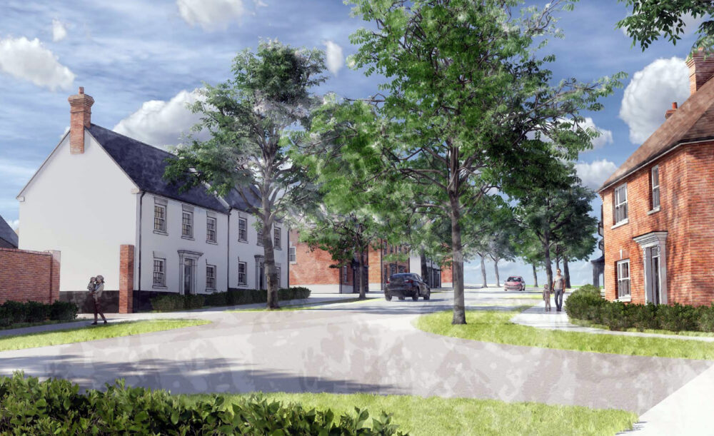 How homes on the site between Blandford and Pimperne could look, according to the planning application