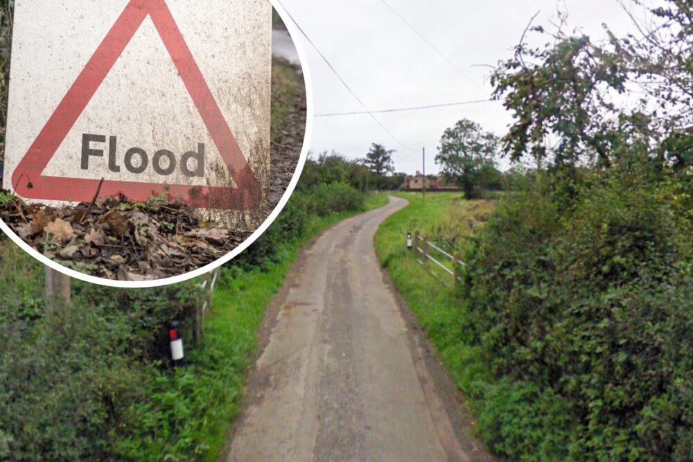 Firefighters rescued the man from a car in Boys Hill Drove, near Sherborne