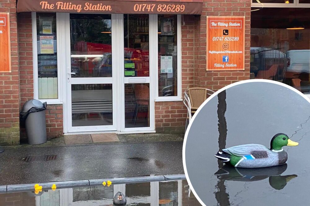 The owners of The Filling Station, in Gillingham, took an unusual approach to highlight a flash flooding problem...