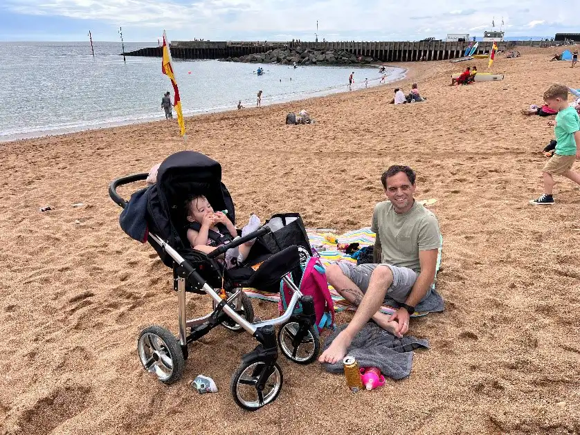 The Billings family enjoying a day at the seaside with Home-Start Blackmore Vale