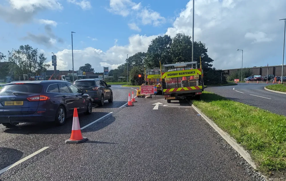 The works are causing delays in Wincanton