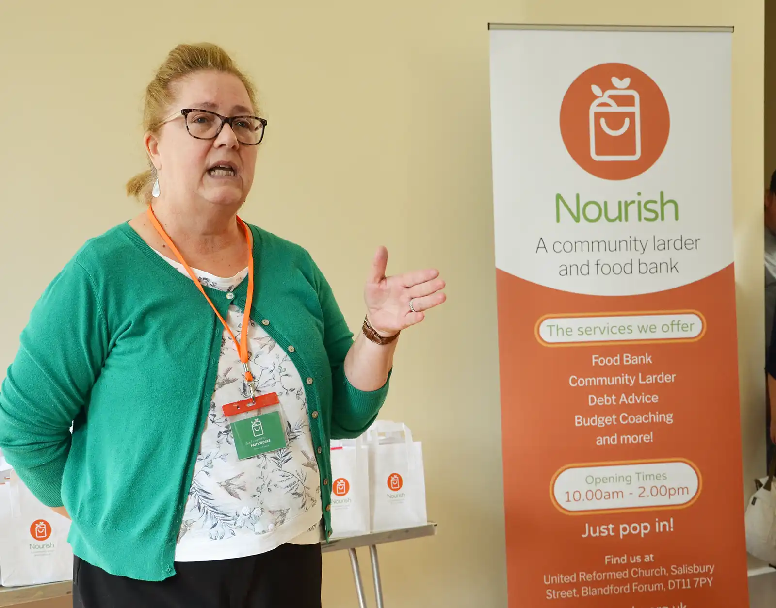 Gail Del-Pinto, Nourish foodbank manager