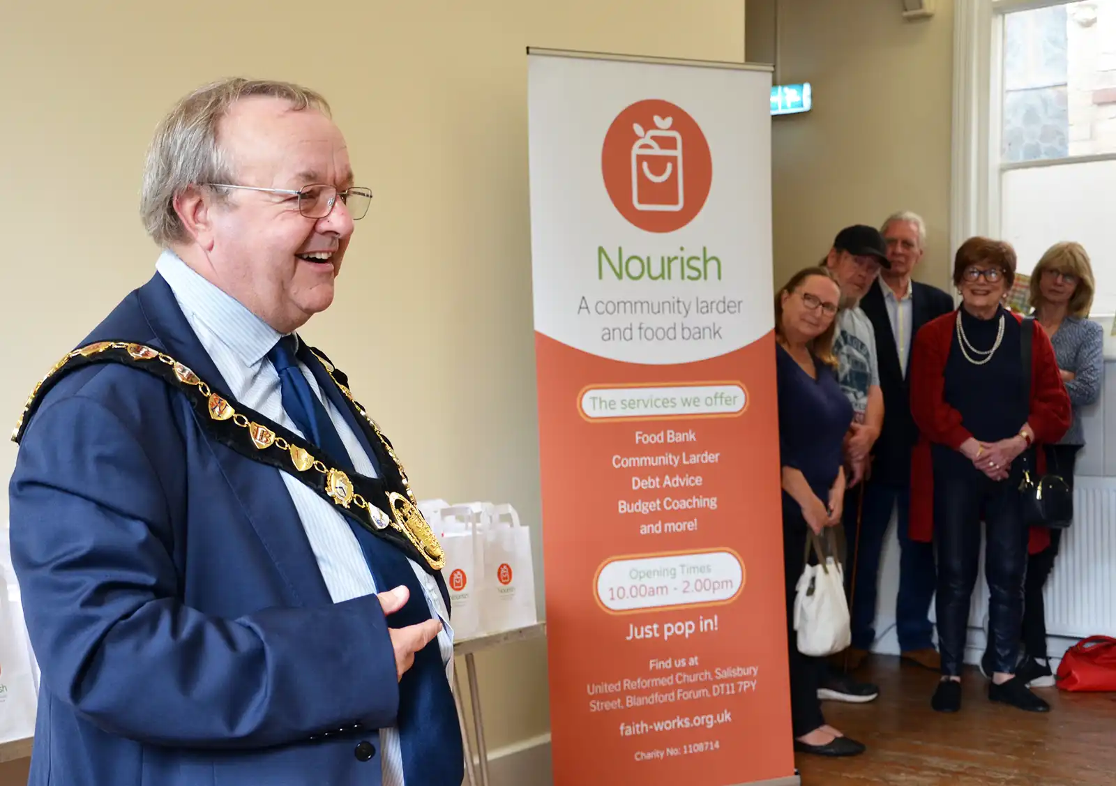 Mayor of Blandford, Cllr Hugo Mieville, officially launches Nourish