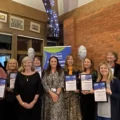 Carers leads and GP practice representatives who were recognised at the event pictured alongside carer Christine Carter, and Harriet Stevens, BCFC project lead and carers engagement facilitator