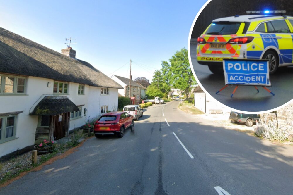 A 25-year-old was airlifted to hospital after a crash in Rectory Road, Piddlehinton, on Tuesday