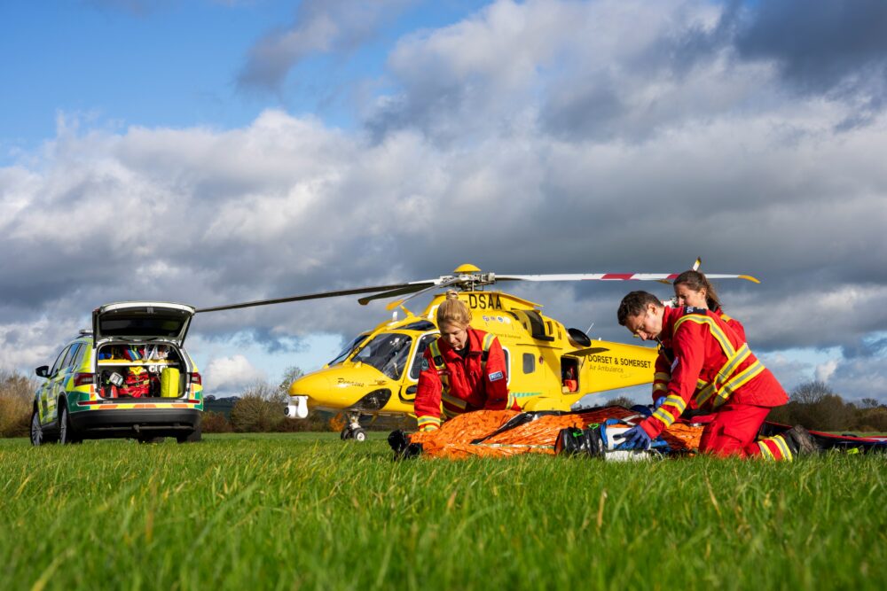 Dorset and Somerset Air Ambulance in Action. Photo: DSAA.