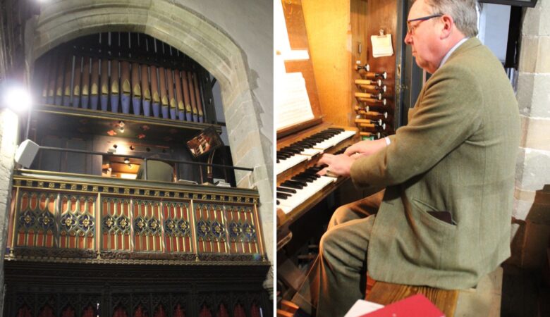 Nick Hedley played the pipe organ at St Michael's in Mere. Pictures: George Jeans