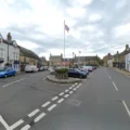 The crash happened in The Square, Beaminster, on Saturday evening. Picture: Google