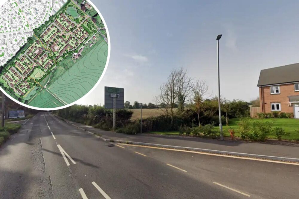 The homes could be built next to the St Mary's Hill development, at Blandford St Mary. Picture: Google