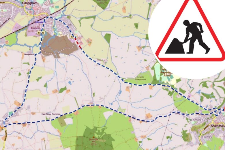 Main Gillingham Route To Be Closed For Weeks In January And February   B3081 Gillingham Road Closure Diversion Dorset Council 780x520 