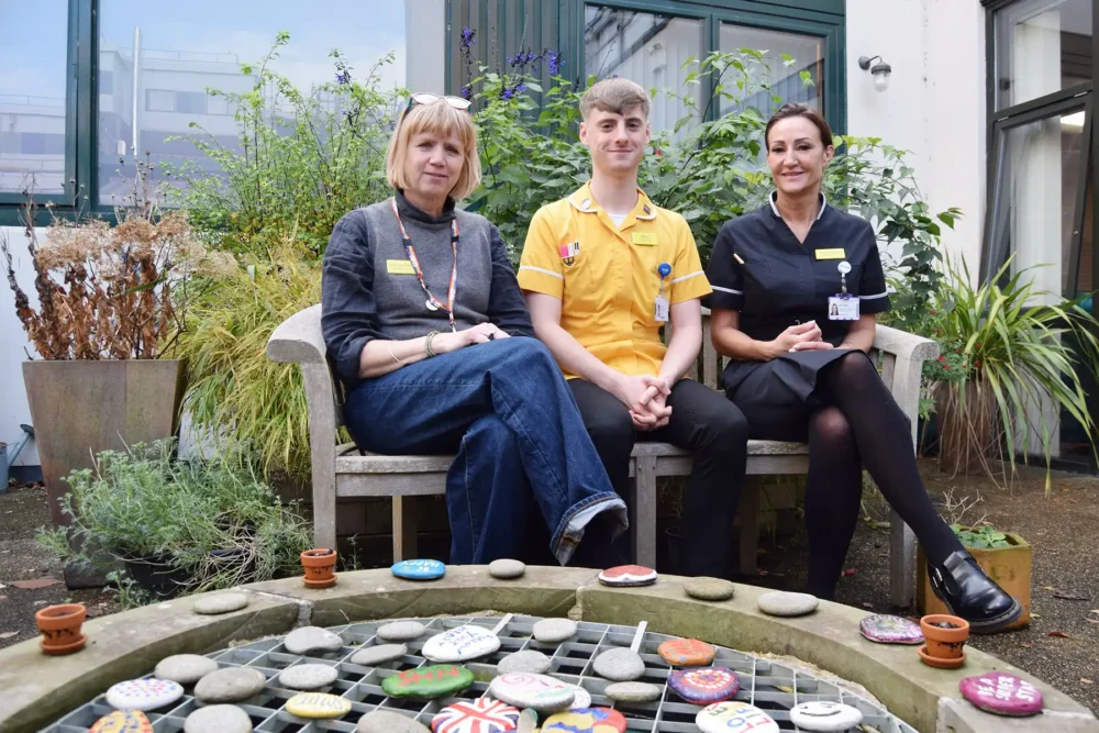 Caroline Barnes - creative health coordinator, Aidan Sinnott - senior healthcare assistant, and Kirsty Withers - specialist matron and head of the dementia and delirium service