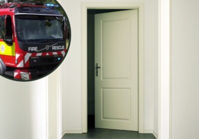 Firefighters freed a child trapped in a door in Shaftesbury on Sunday