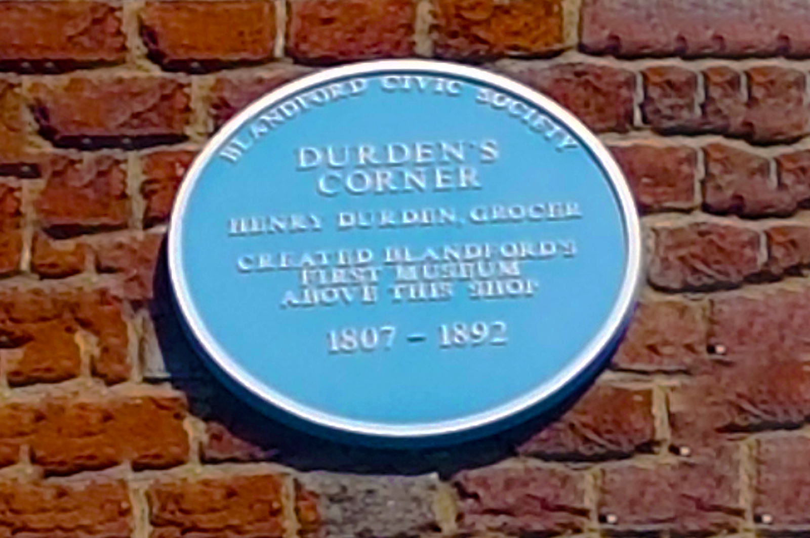 The plaque is in honour of Henry Durden. Picture: SMacB