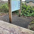 The matting has been recycled for use around information boards in Sturminster Newton
