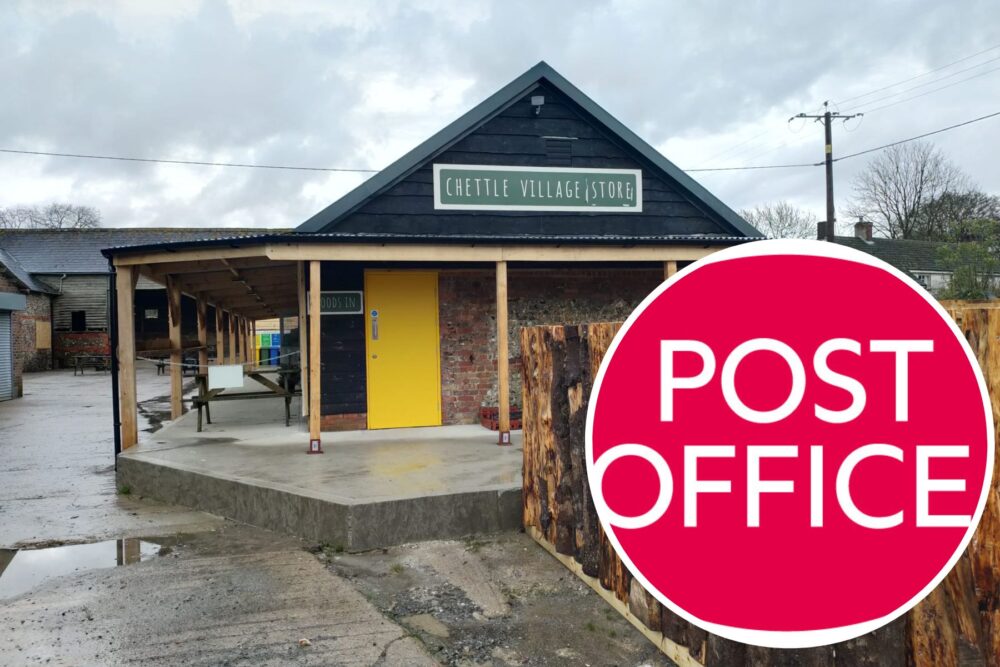 Post Office services have been withdrawn from Chettle Village Stores