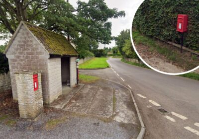 Post boxes in Babcary and, inset, Cary Fitzpaine. Pictures: Google