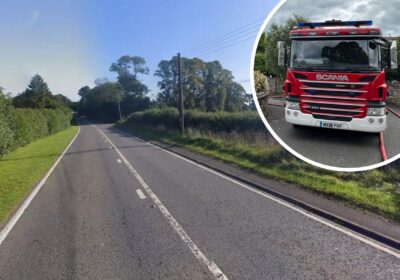 Fire crews rescued three people from cars in flood water on the A37 at Lydford on Fosse. Picture: Google