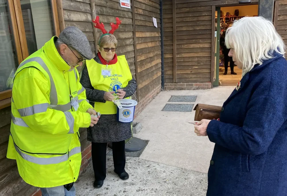 BVLC members collecting at the Udder Farm Shop