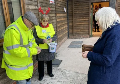 BVLC members collecting at the Udder Farm Shop