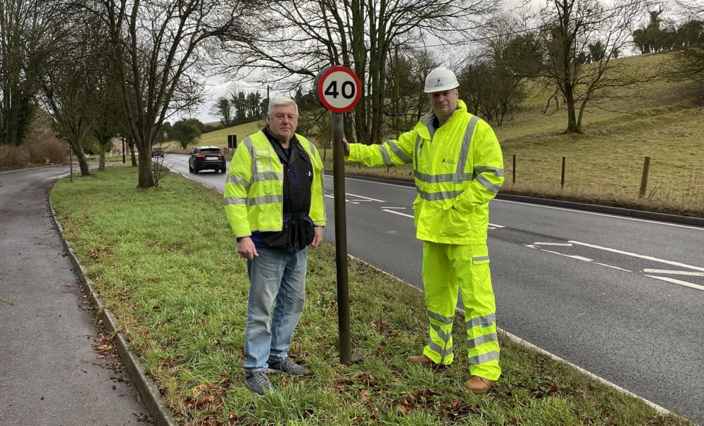 The 40mph speed limit has been introduced on the A303 at Chicklade. Picture: National Highways