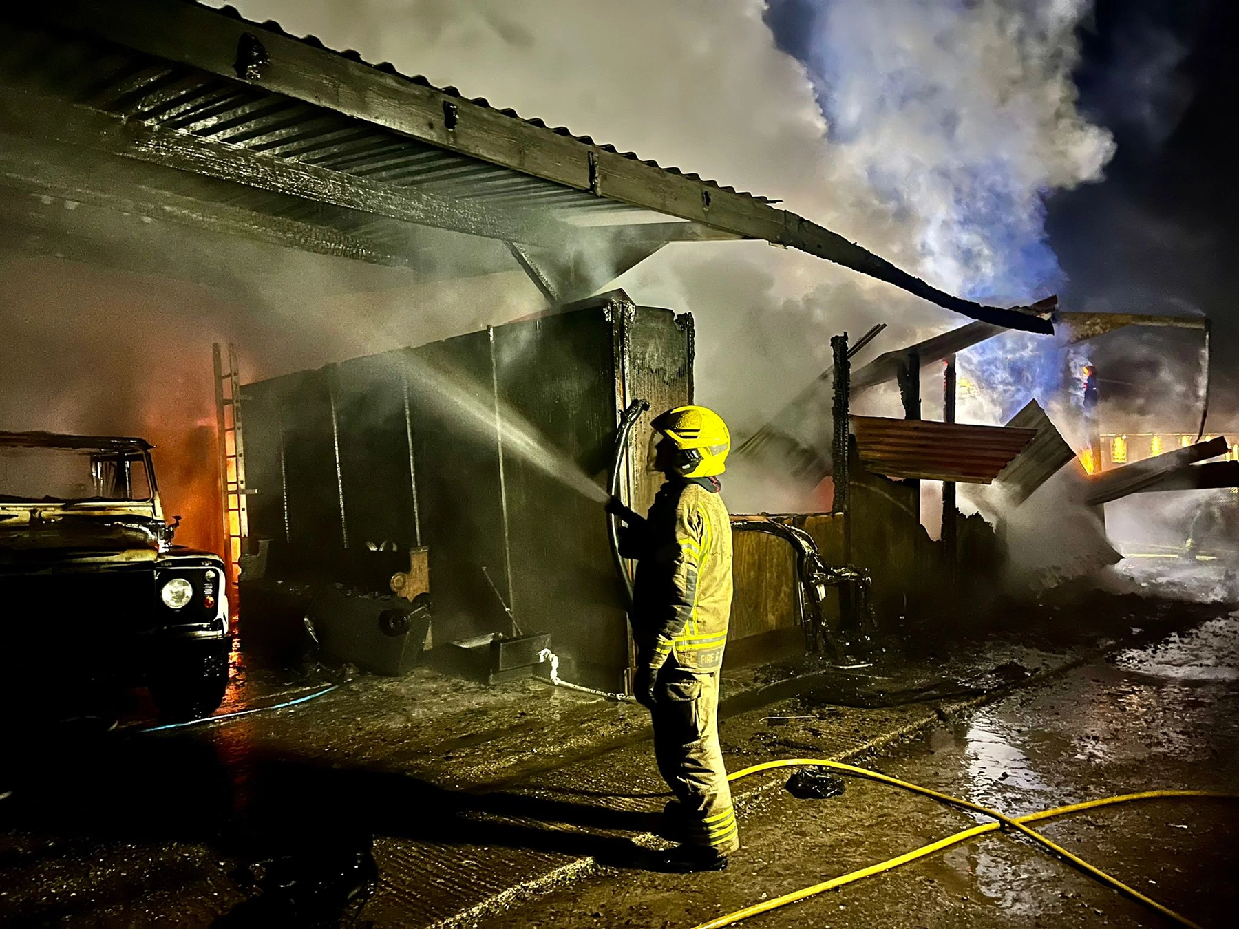 The building, as well as vehicles, was badly damaged in the fire. Pictures: Maiden Newton Fire Station