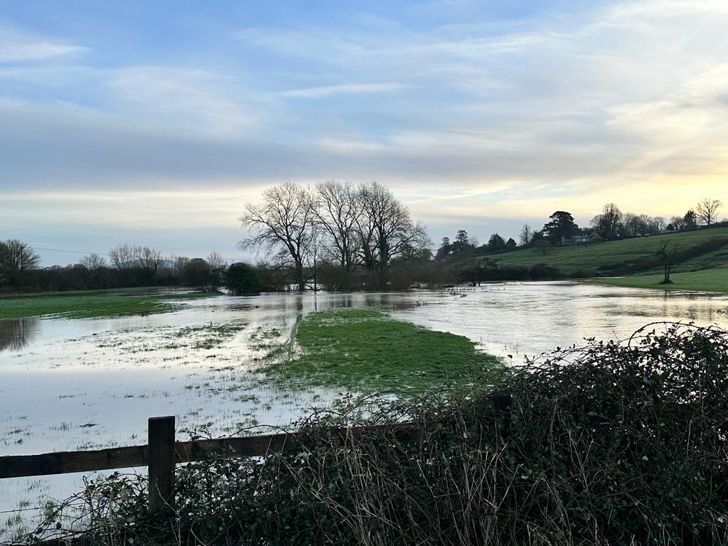 Flood waters in Marnhull