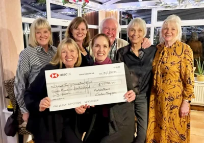 The Martinstown Circle Supper group donated £7,550 to the Family Counselling Trust Dorset