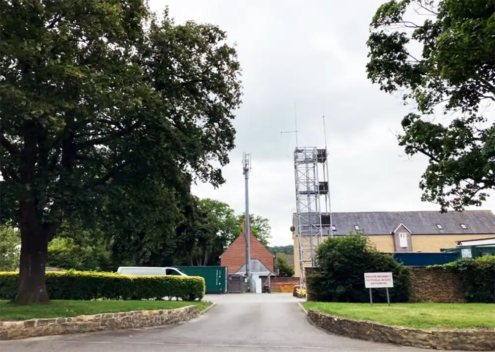 The mast at Sherborne Fire Station would be upgraded to 5G under the plans. Picture: WSP/Dorset Council