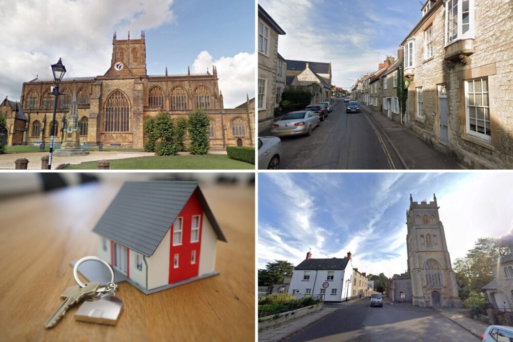 Clockwise from top left; Sherborne, Mere and Langport all made the lists. Pictures: Google