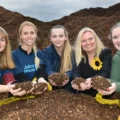 Eco’s Bryony Hammond, centre, with, from left, Laura Maidment and Charlie Squires (Julia’s House), Nicki Cluley (Lewis-Manning) and Fran Potton (Diverse Abilities). Picture: Andy Diprose/Eco Sustainable Solutions