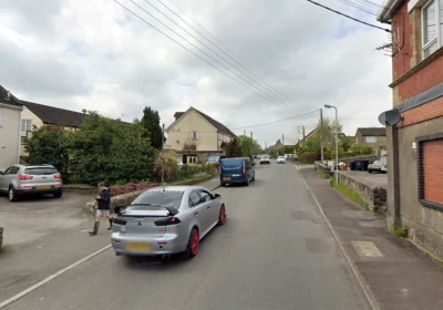 A parked car was set alight in Highbury Street, Coleford, police said