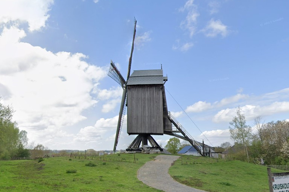 Kruiskoutermolen wind mill in Mere, Belgium. Photo: Google Maps