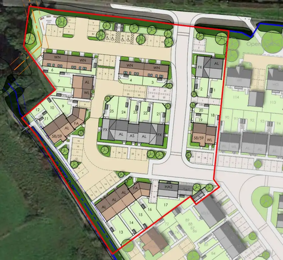 How the homes could be laid out on land at Stalbridge. Picture: Barratt David Wilson Homes/Dorset Council