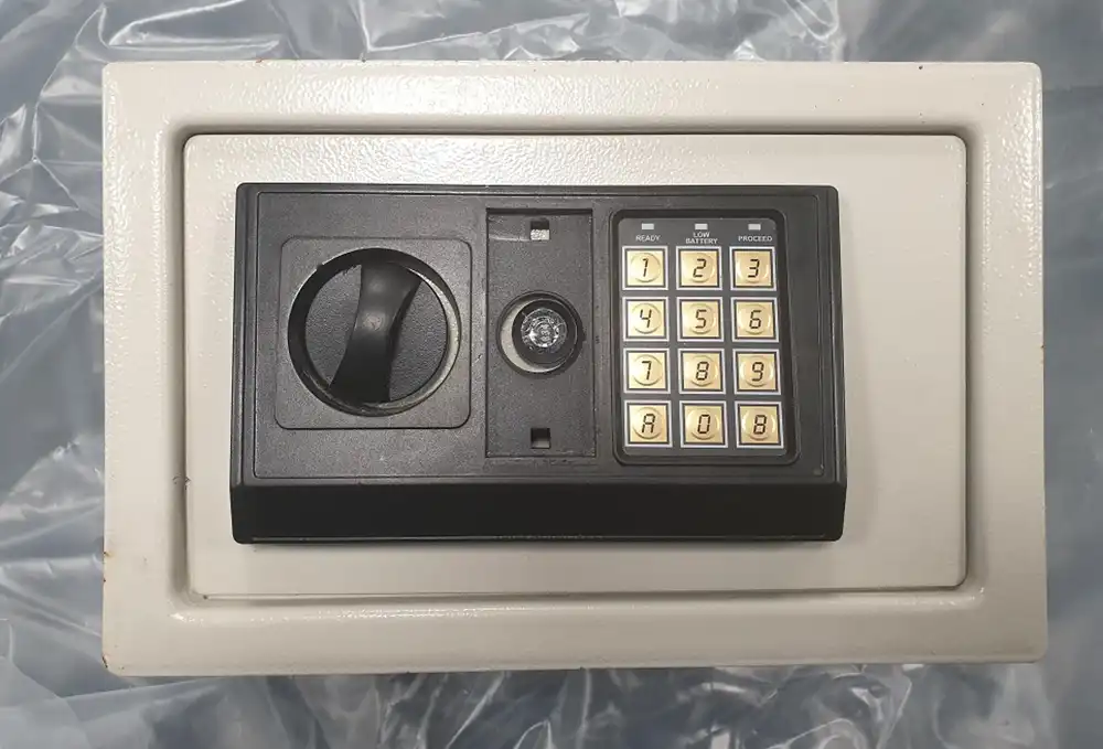 The safe was discovered during the arrest in connection with burglaries in Swanage, Dorchester and Weymouth. Picture: Dorset Police