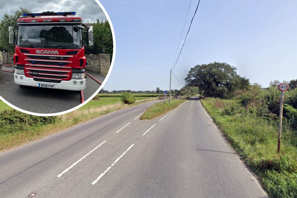 Firefighters were sent to the scene of the crash, in Bagber, near Sturminster Newton