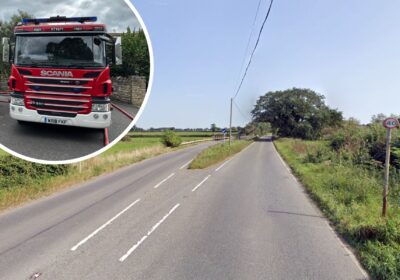 Firefighters were sent to the scene of the crash, in Bagber, near Sturminster Newton