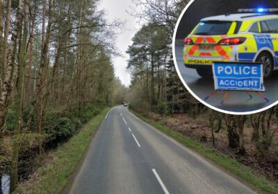 A black VW Golf collided with a tree on Alderholt Road, Somerley, Hampshire Police said. Picture: Google
