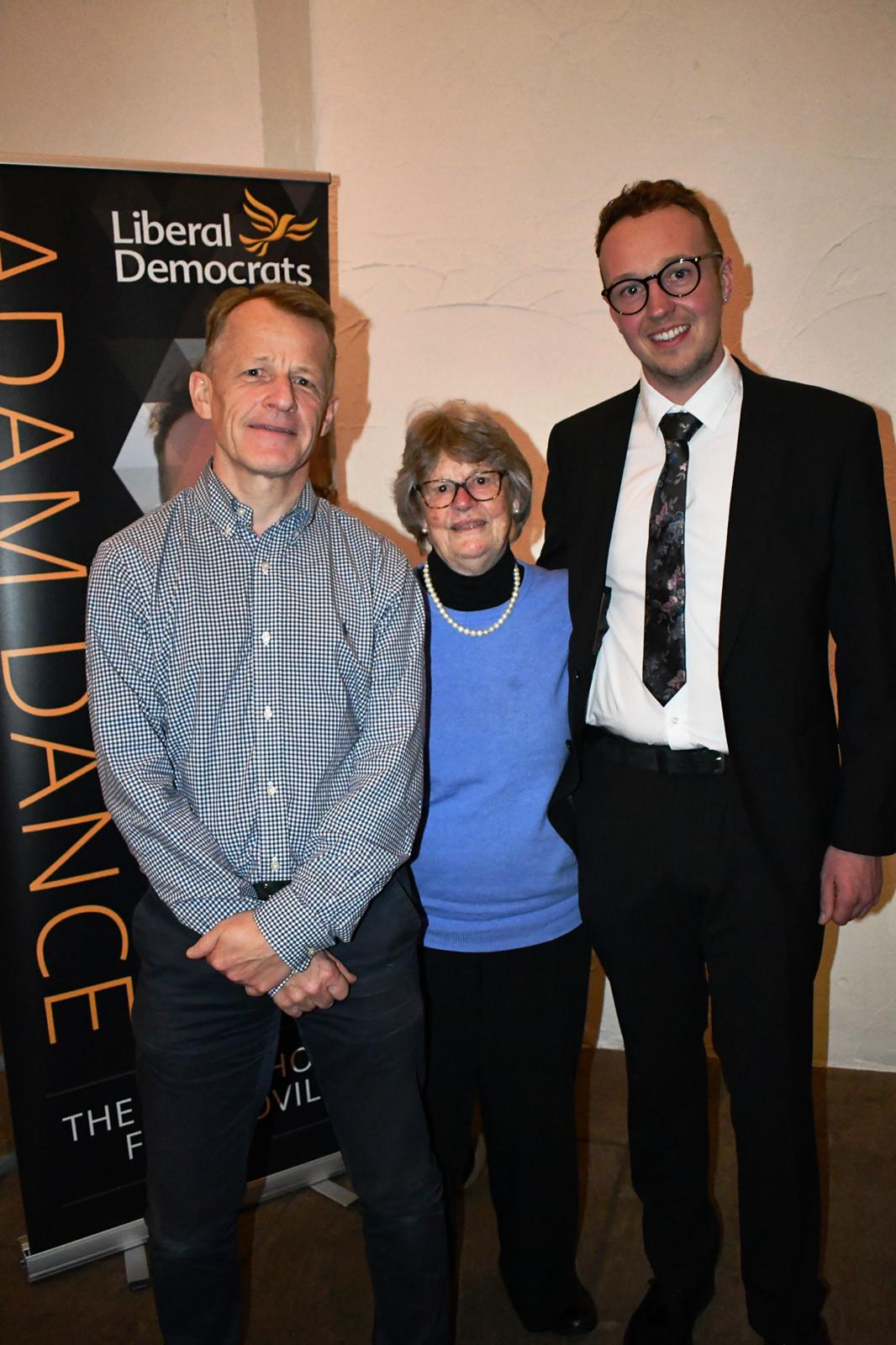 Adam Dance with David Laws and Jane Ashdown.