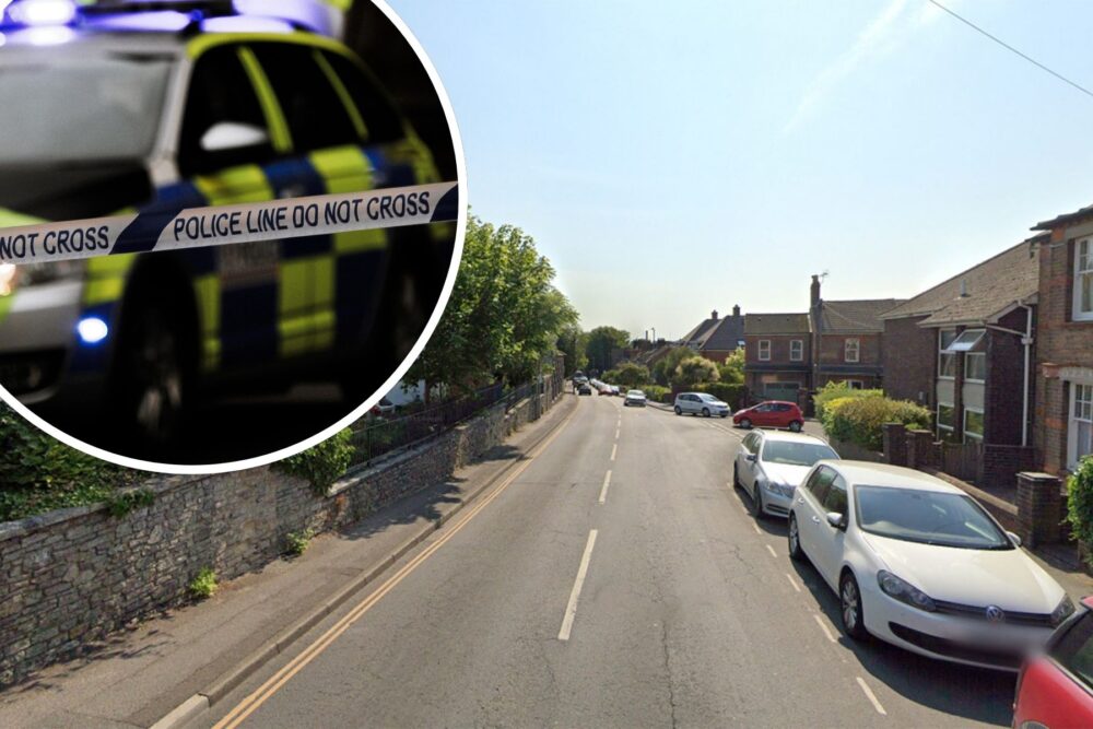 A police cordon was set up in Damers Road, Dorchester, after the alleged attack. Picture: Google
