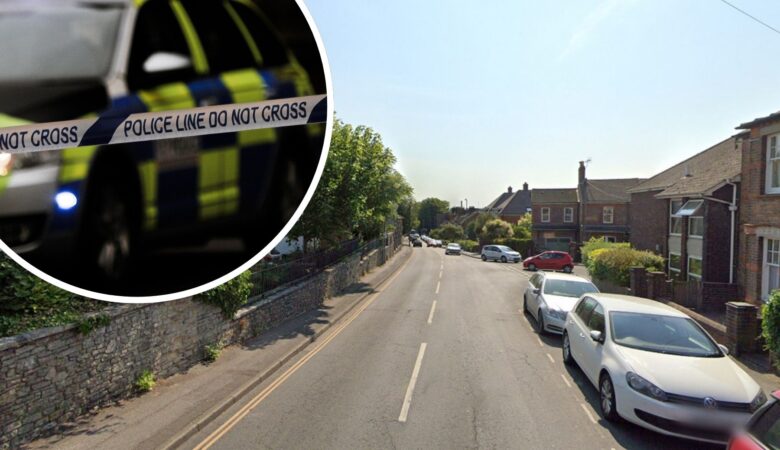 A police cordon was set up in Damers Road, Dorchester, after the alleged attack. Picture: Google