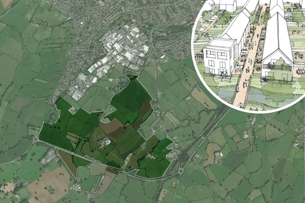 Plans for up to 1,700 homes in Frome have been updated. Pictures: Grass Roots Planning Ltd/Somerset Council