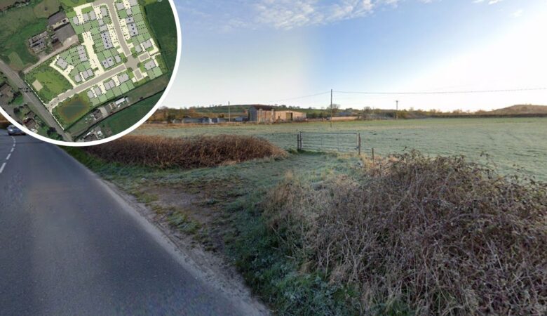 Around 40 new homes could be built on the site in Evercreech. Pictures: Google/Octavia/Somerset Council