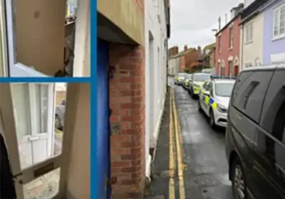 Police executed a warrant at property in St Michael's Lane, Bridport. Picture: Dorset Police