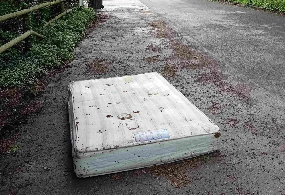 The mattress was dumped in a layby in Zeals. Picture: Wiltshire Council