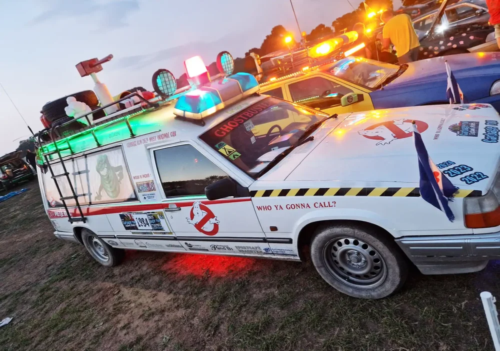 Some unusual vehicles - part of the 2024 Carbage Run - rolled into Yeovil this week. Picture: Avon & Somerset Police