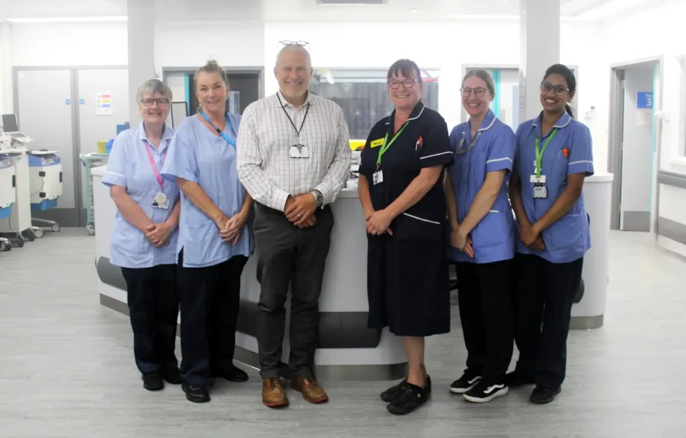 Consultant orthopaedic surgeon at DCH, Nick Savva, with Ridgeway staff. Picture: DCH