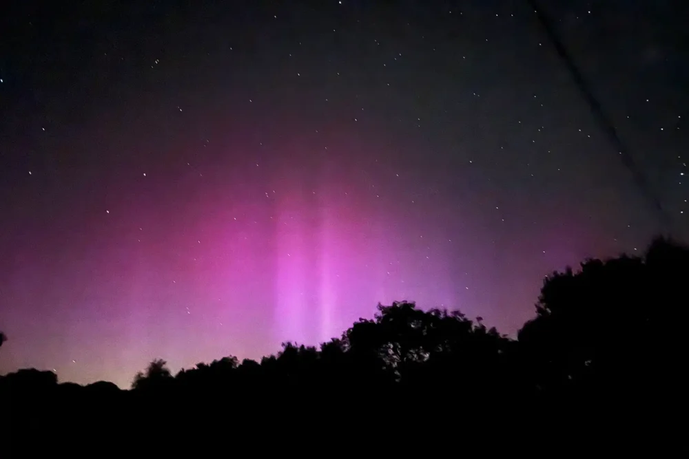 The Northern Lights over Shaftesbury in Dorset. Picture: Steve Veness
