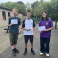 Pupils celebrating their results Picture: Shaftesbury School