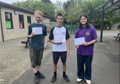 Pupils celebrating their results Picture: Shaftesbury School